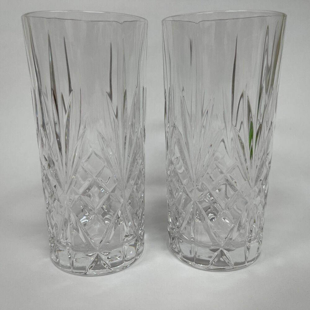 Oneida Capri Clear Glass Glasses Highball 5 7/8" high Lot of 2